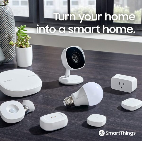 Samsung SmartThings Indoor Security Camera (GP-U999COVLBDA), 1080P HD Video with HDR, Night Vision, Advanced Motion Detection, and Two-Way Audio – Black/White - Image 3