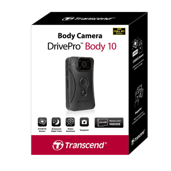 transcend drivepro body 10 1080p body camera with night vision