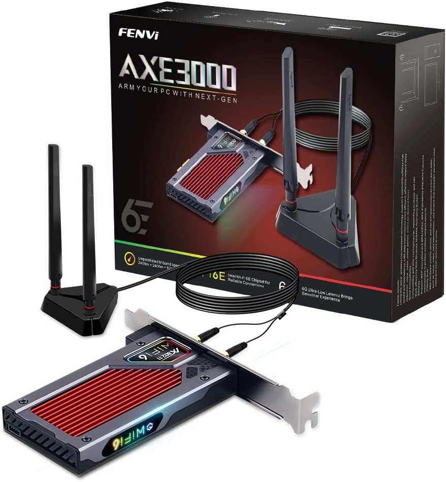 1 Fenvi FV-AXE3000RGB AX210 WiFi 6E PCI-E WiFi Adapter - Image 1