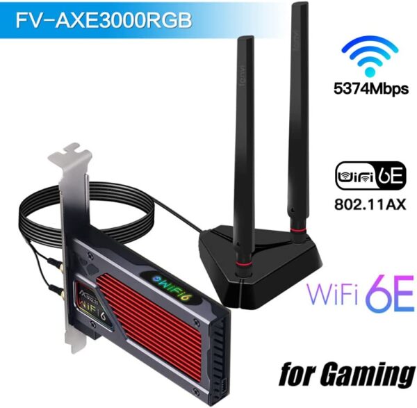 Fenvi FV-AXE3000RGB AX210 WiFi 6E PCI-E WiFi Adapter - Image 2