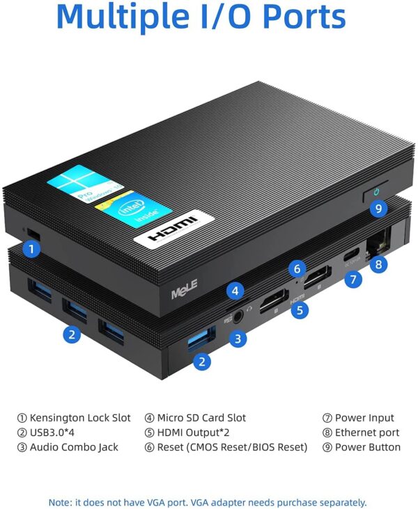 MeLE Quieter2Q Fanless Mini PC Computer - Image 2