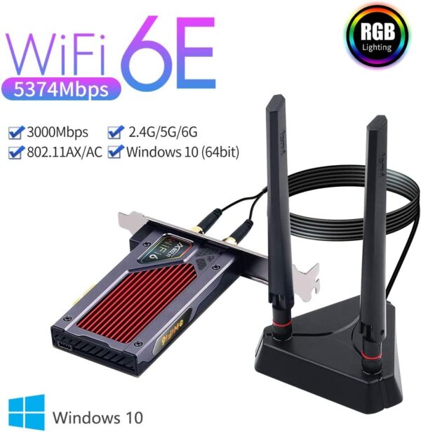 Fenvi FV-AXE3000RGB AX210 WiFi 6E PCI-E WiFi Adapter - Image 3