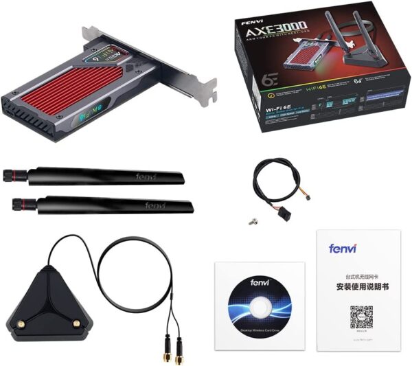 Fenvi FV-AXE3000RGB AX210 WiFi 6E PCI-E WiFi Adapter - Image 5