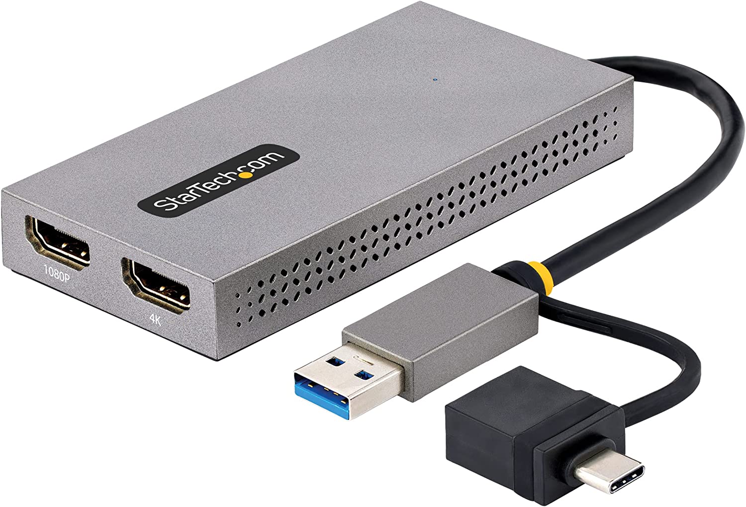 1 StarTech.com USB 3.0 or USB-C to Dual HDMI Adapter - Image 1