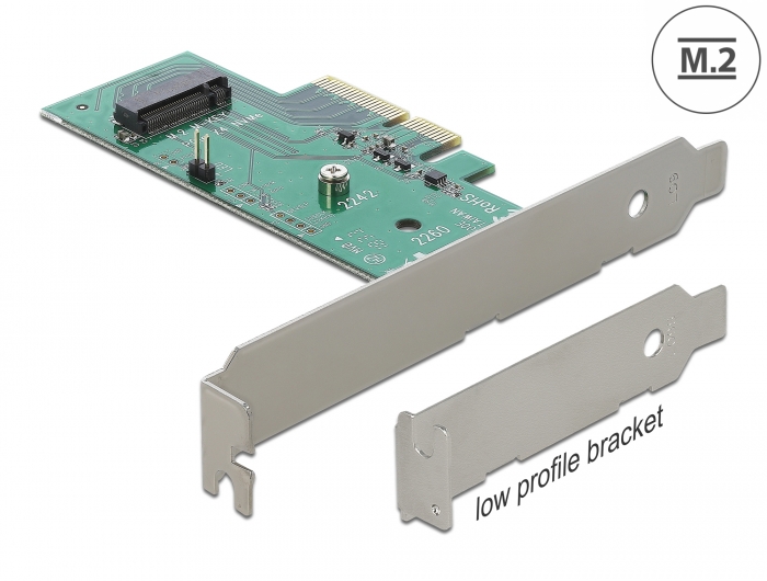 6229fd8924f335.22507546 DeLOCK 89370 - interface cards/adapters (PCIe, M.2, Green, Grey) - Image 1