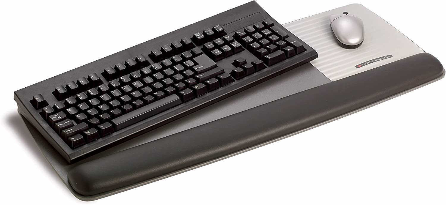 71D3E2vG1eL._AC_SL1500_ 3M Gel Wrist Rest For Keyboard And Mouse With Tilt-Adjustable Platform, Precise Mouse Pad, 25.5 In X 10.6 In, Black - Image 1