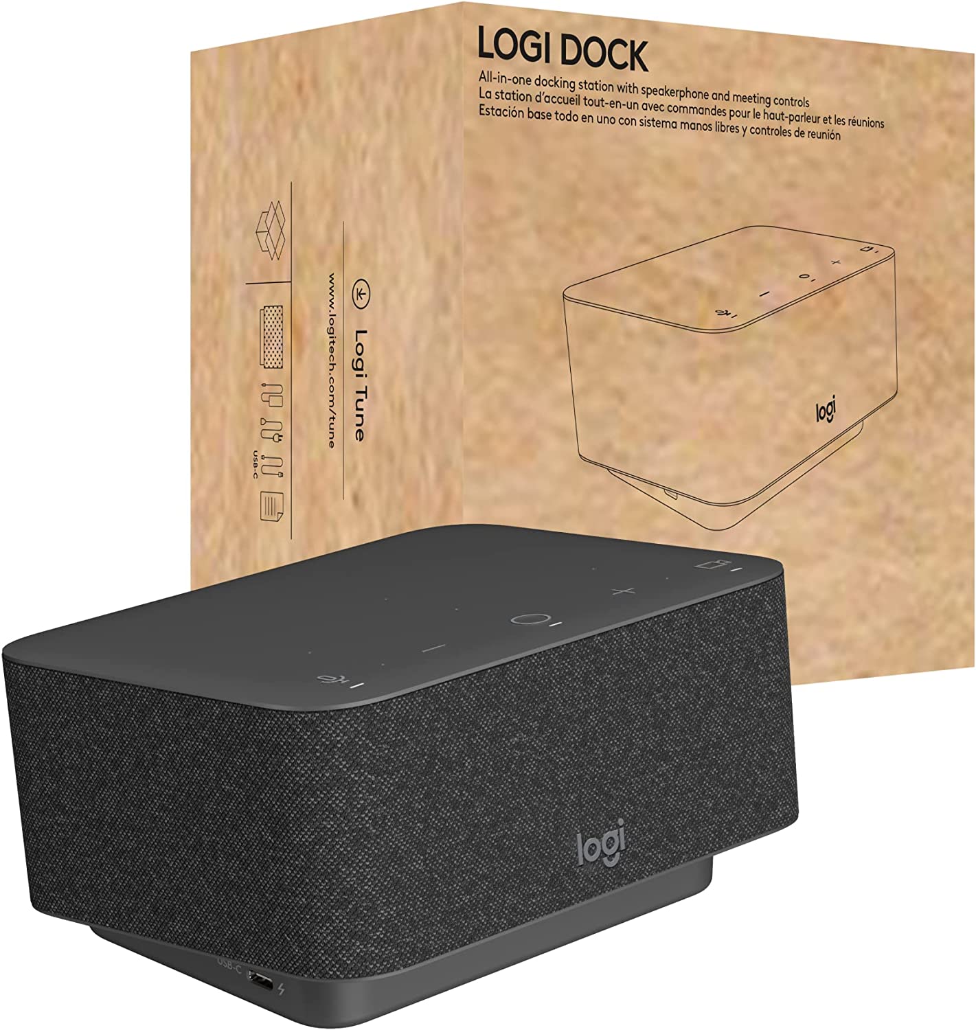 Black Logitech Logi Dock, All-in-One USB C Laptop Docking Station - Image 1